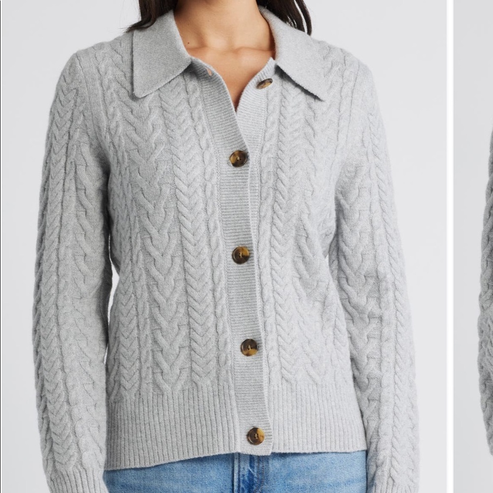Calson Cable Cotton Blend Cardigan